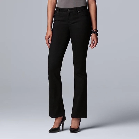 Simply Vera Vera Wang Power Stretch Bootcut Black Jeans - Picture 1 of 5